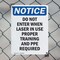 Signmission Do Not Enter When Laser In Use OSHA Notice Sign, Plastic, 7in W x 10in L, 2PK OS-2PACK-NS-P-710-V-11245 - alternate 7